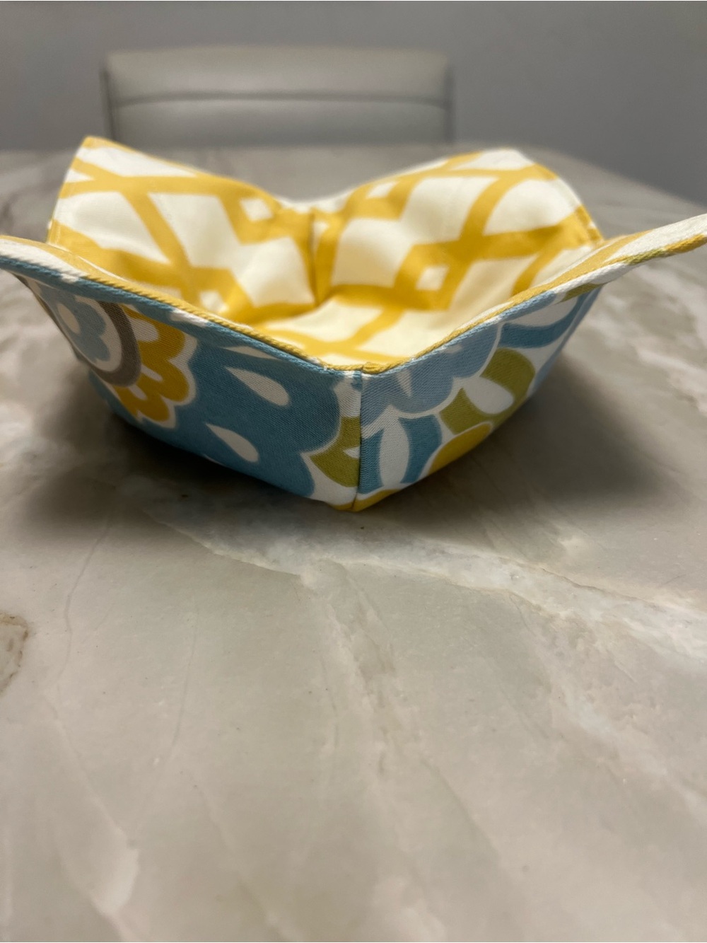 Decorative Fabric Bowl Cozy,Yellow & Blue - Protect Your Hands from Hot or Cold